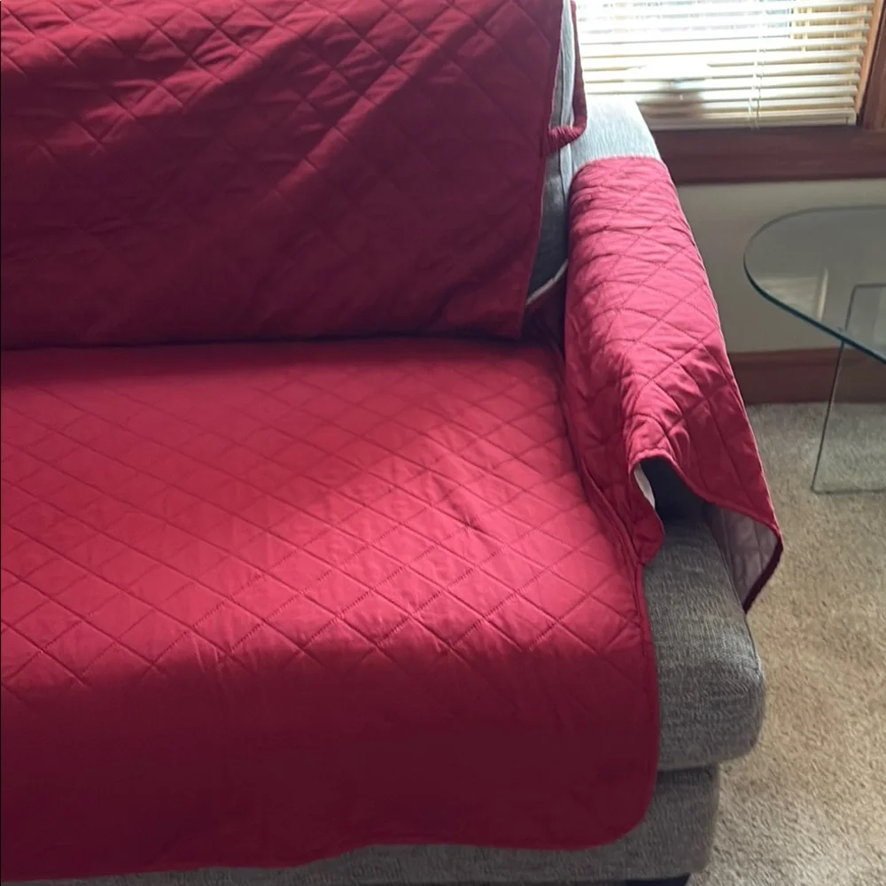 Sofa Cover in Burgundy Red